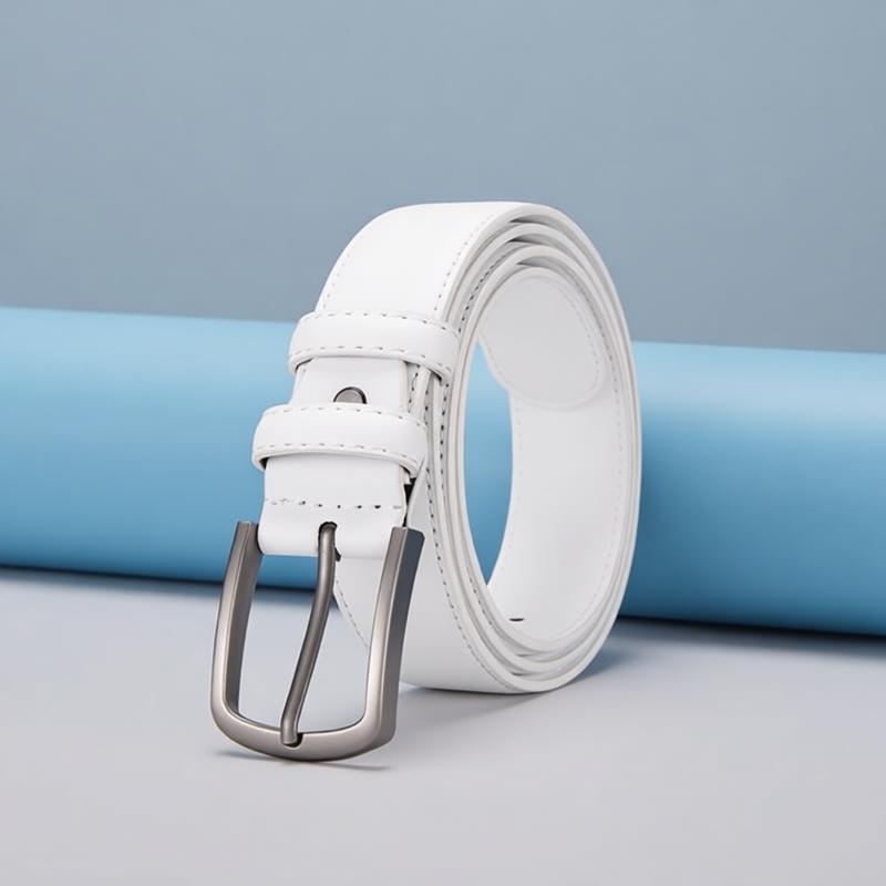 Off White Belt - Men's Formal Belt, Solid White, Classic