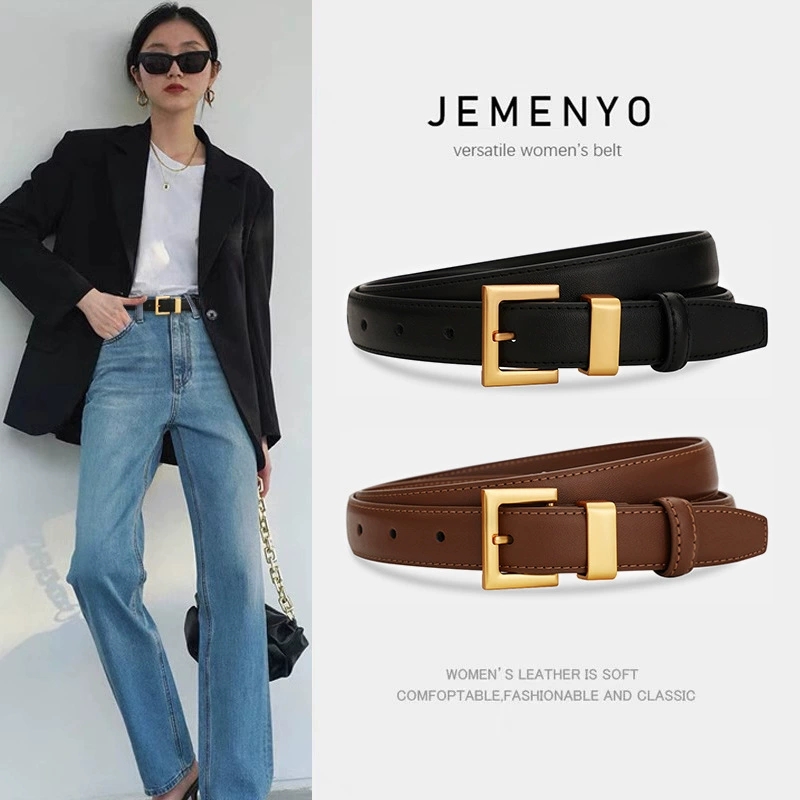 Off White Belt - Ladies Leather Belt; Cowhide Versatile Decoration