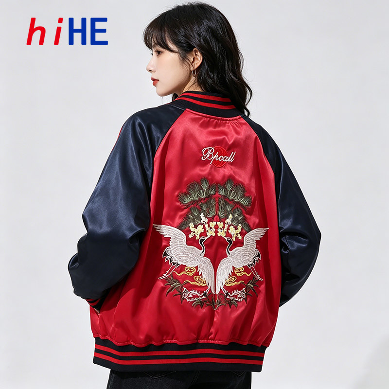 Women Streetwear Brand - 2 Double Sided Wearable Sukajan Satin