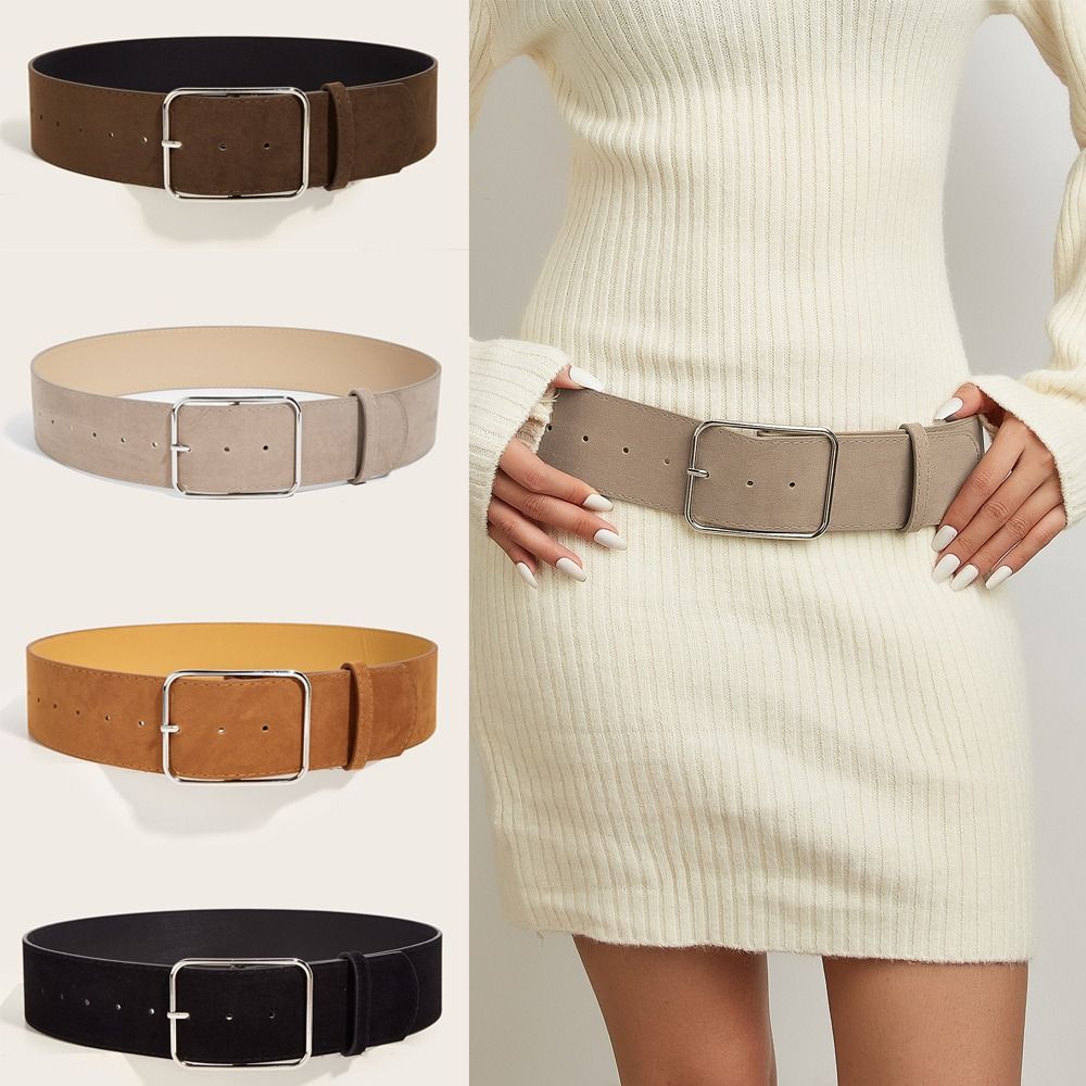 Off White Belt - Maillard Styles Suede Leather Wide Belt