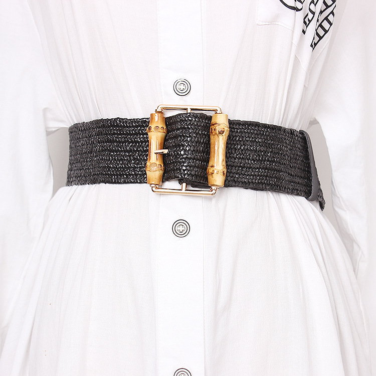 New Elastic Weaving Women's Be - Off White Belt ulasan dan harga