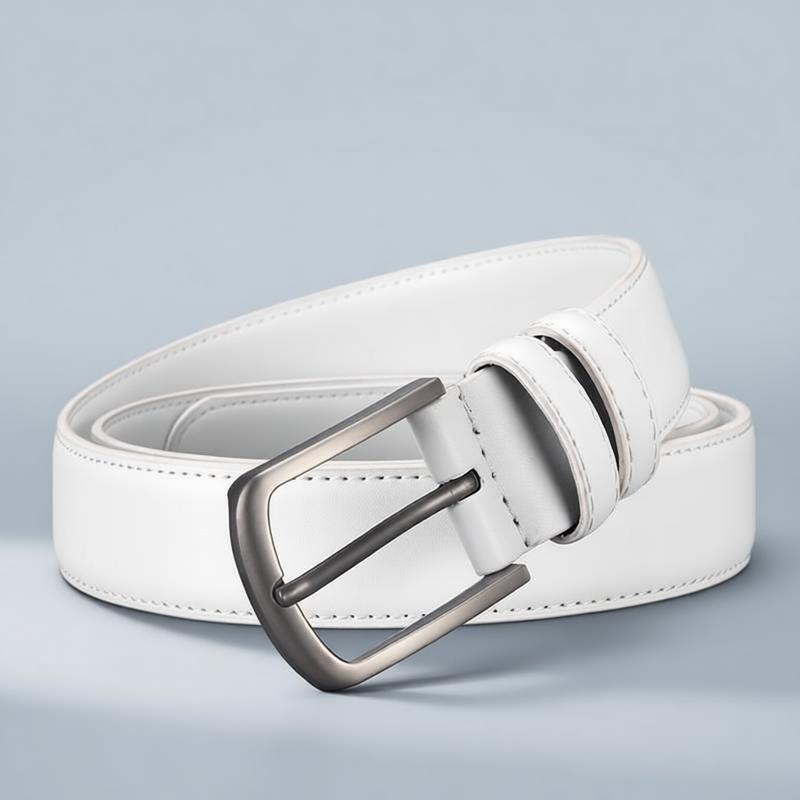 Men's Formal Belt, Solid White - Off White Belt ulasan dan harga