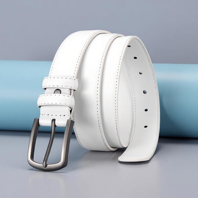 Men's Formal Belt, Solid White - Off White Belt ulasan dan harga