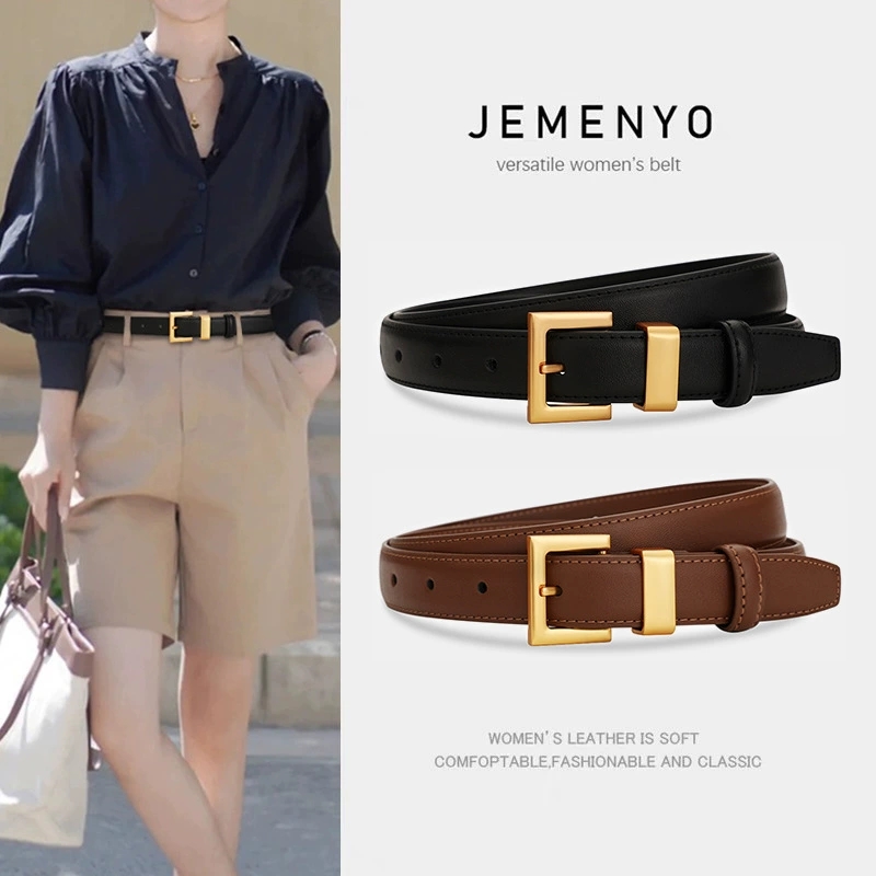 Ladies Leather Belt; Cowhide V - Off White Belt ulasan dan harga
