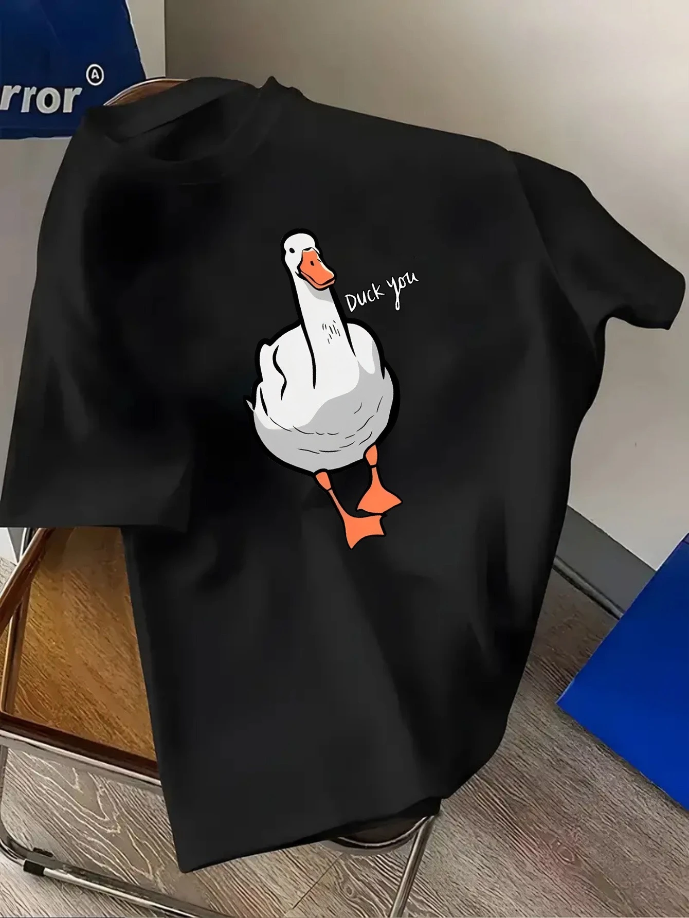 Funny Duck Print Cotton T-shir - Women Streetwear Brand ulasan dan harga