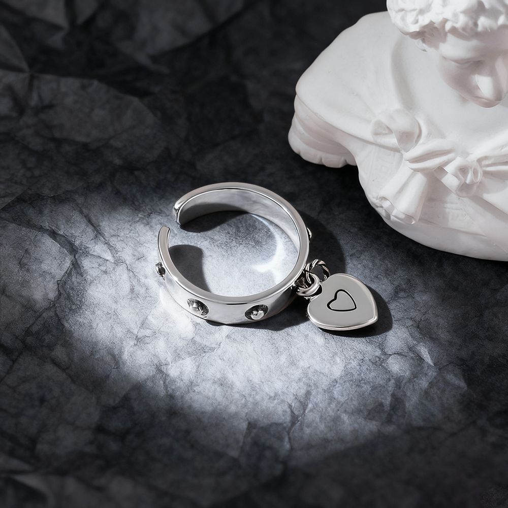 925 Sterling Silver Heart ​Adj - Chrome Hearts Ring ulasan dan harga
