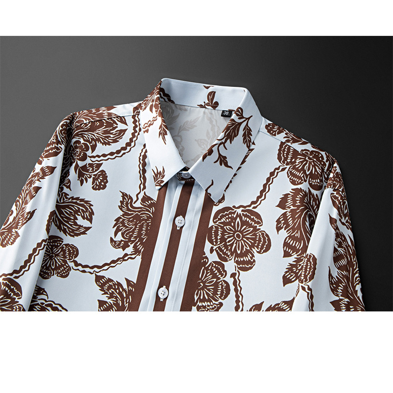 Brand Flower Printed Men's Shi - Streetwear Brand With Flowers ulasan dan harga