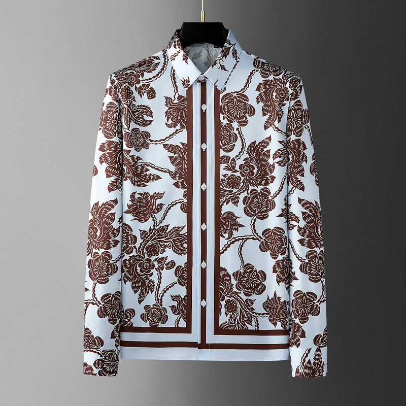 Brand Flower Printed Men's Shi - Streetwear Brand With Flowers ulasan dan harga