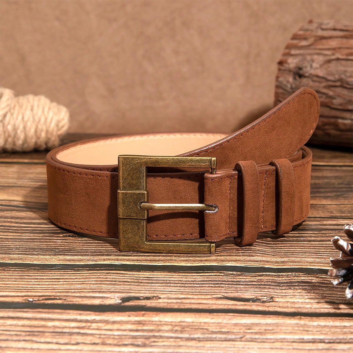 1pc women's brown vintage casu - Off White Belt ulasan dan harga