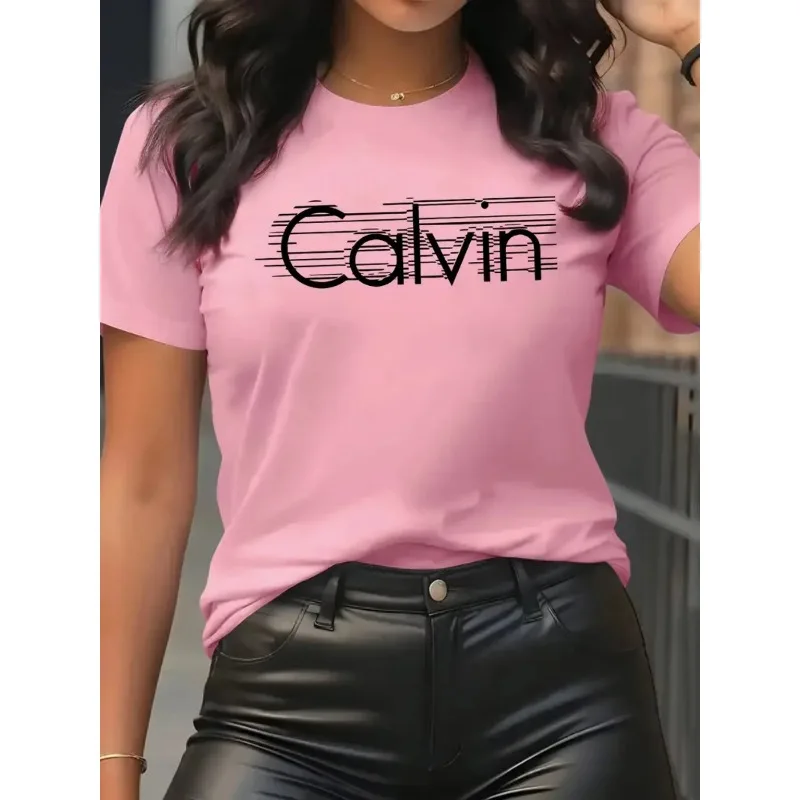 Calvin Women's T-Shirt Leisure - Women Streetwear Brand ulasan dan harga