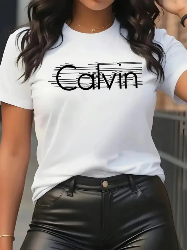 Calvin Women's T-Shirt Leisure - Women Streetwear Brand ulasan dan harga