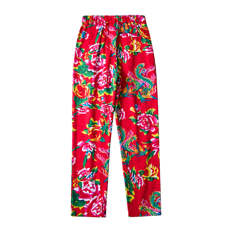 Men Chinese Style Popular Pant - Streetwear Brand With Flowers ulasan dan harga