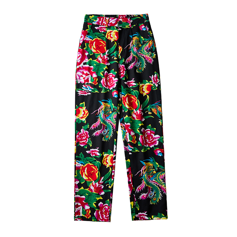 Men Chinese Style Popular Pant - Streetwear Brand With Flowers ulasan dan harga