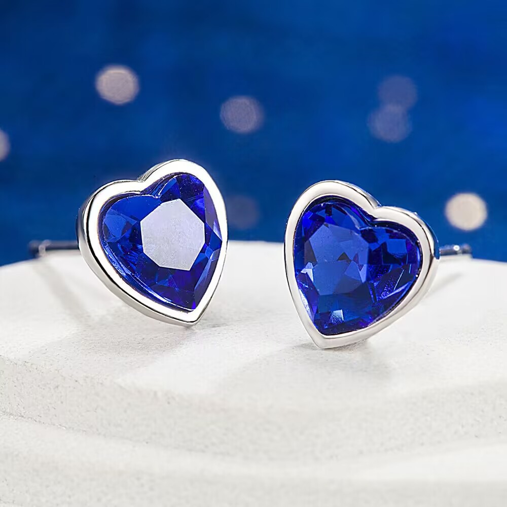 925 Sterling Silver Heart Blue - Chrome Hearts Ring ulasan dan harga