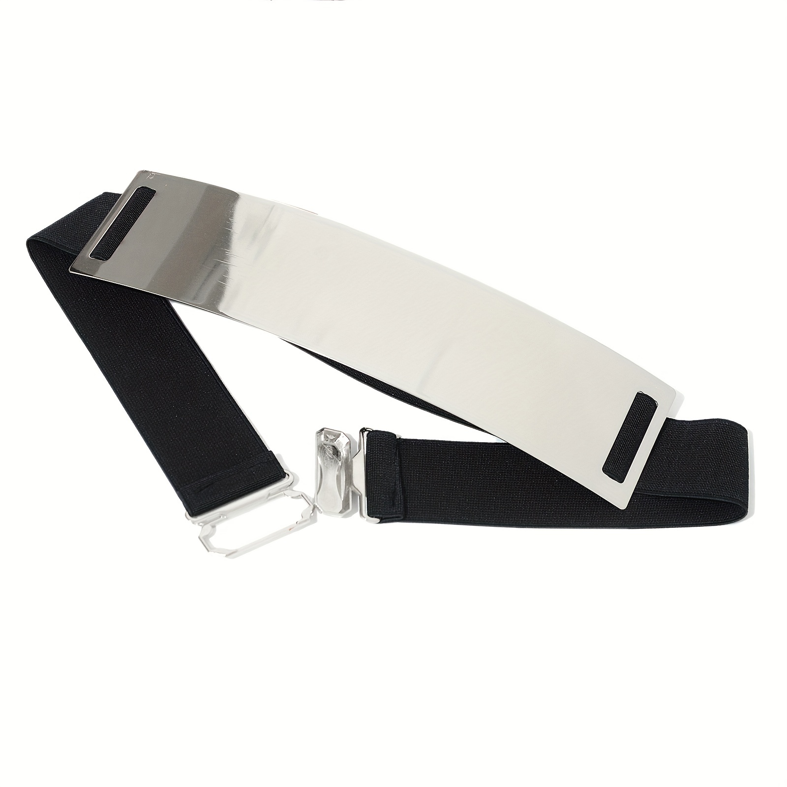 Punk-Elegant Metallic Glossy W - Off White Belt ulasan dan harga