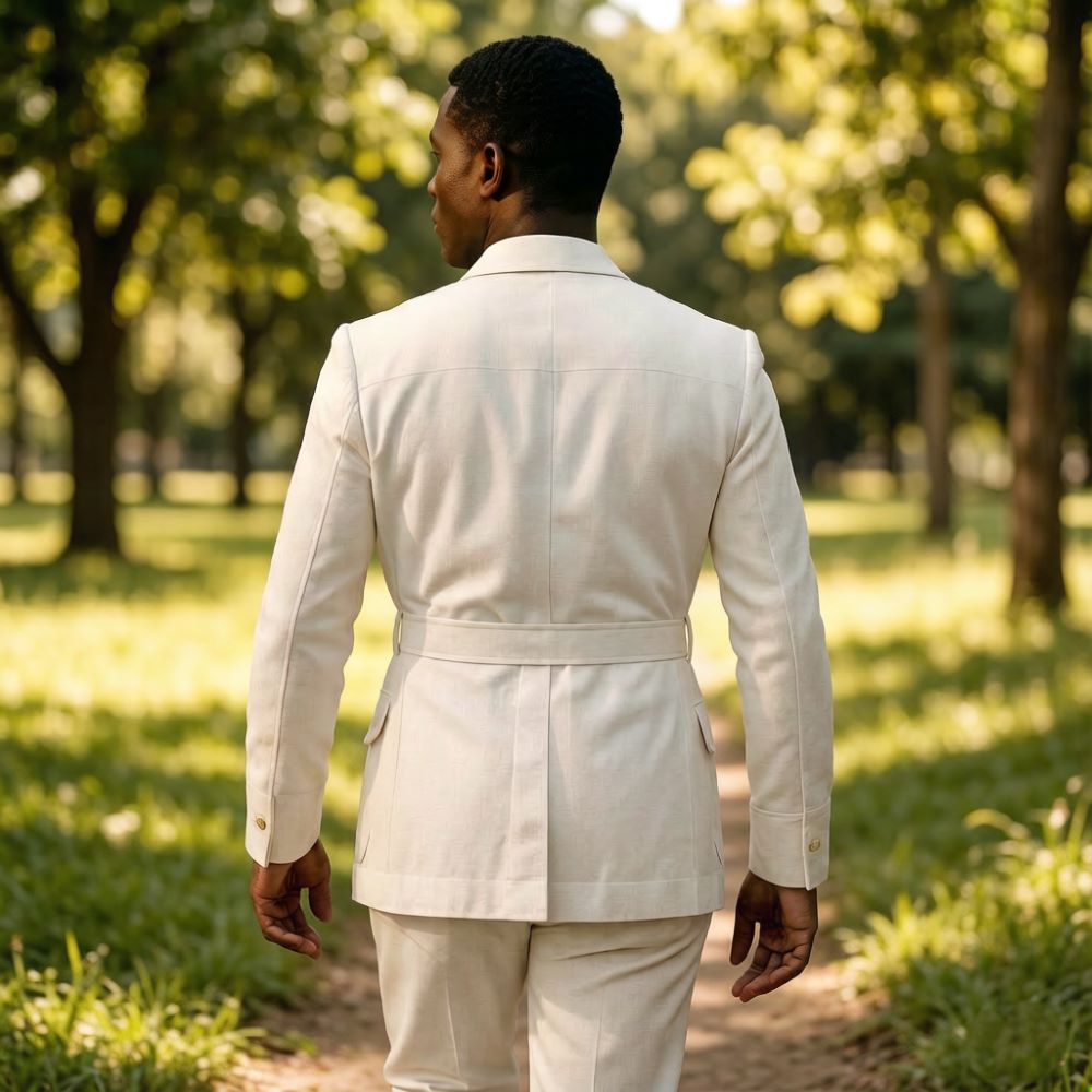 Mens Off White Linen Safari Su - Off White Belt ulasan dan harga