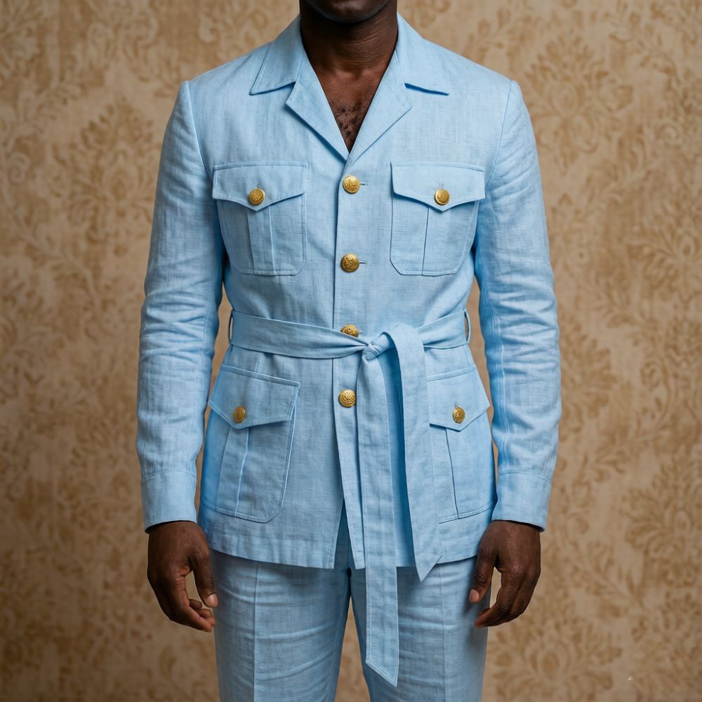 Mens Off White Linen Safari Su - Off White Belt ulasan dan harga