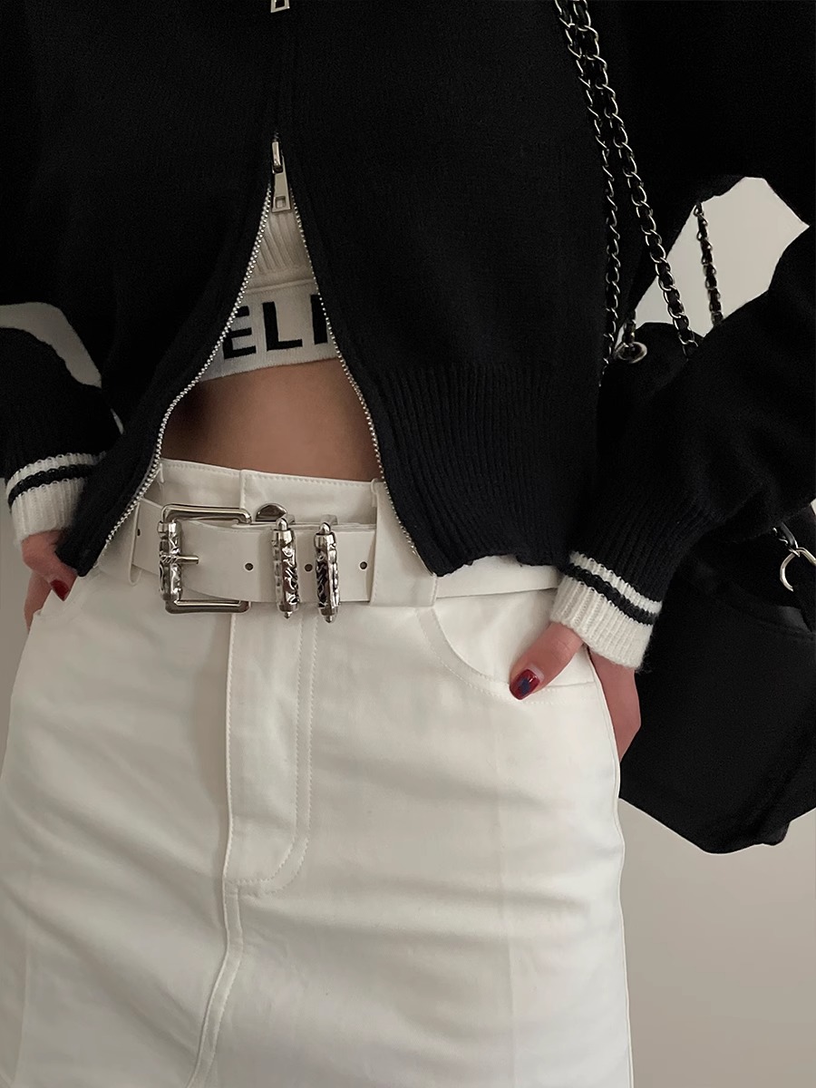 New retro Female Subculture Be - Off White Belt ulasan dan harga